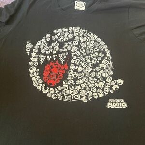 NINTENDO Super Mario black size small , great pre-owned condition #7970